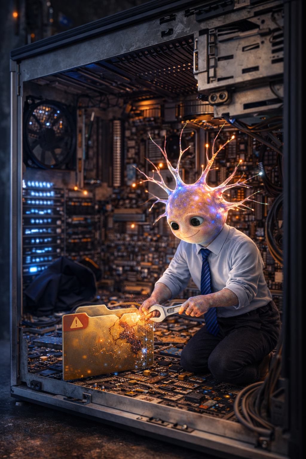 The neuron repairing a corrupted file